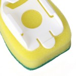 Tongkat Cuci Piring Tugas Berat, 1 Tongkat dengan 7 Kepala Isi Ulang Pengganti, Spons Cuci dengan Gagang, Spons Gosok untuk Dapur